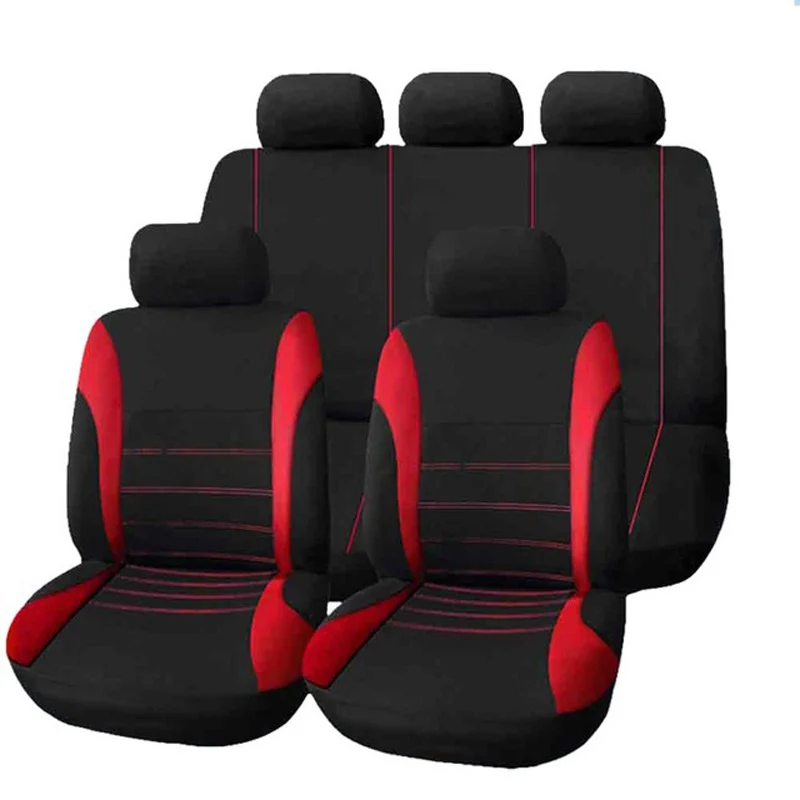 

9pcs/set 5 Seats Car Seat Cover Fit Most Car Truck SUV Or Van Breathable Universal Auto Cushion Protector Polyester Cloth