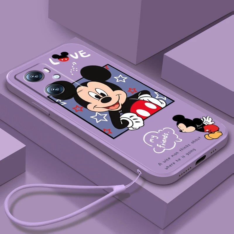 

Love Luxury Mickey Minnie Phone Case For OPPO Find X5 X3 F21 Lite A96 A94 A93 A77 A76 A74 A72 A57 A53S A16 A9 5G Liquid Rope