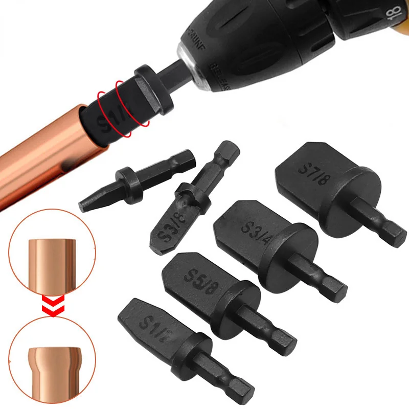 Pipe Expander Copper Tube Swaging Tools For Air Conditioner Refrigerator Flaring Takeover Tool Set Triangle Hex Shank Repair Kit
