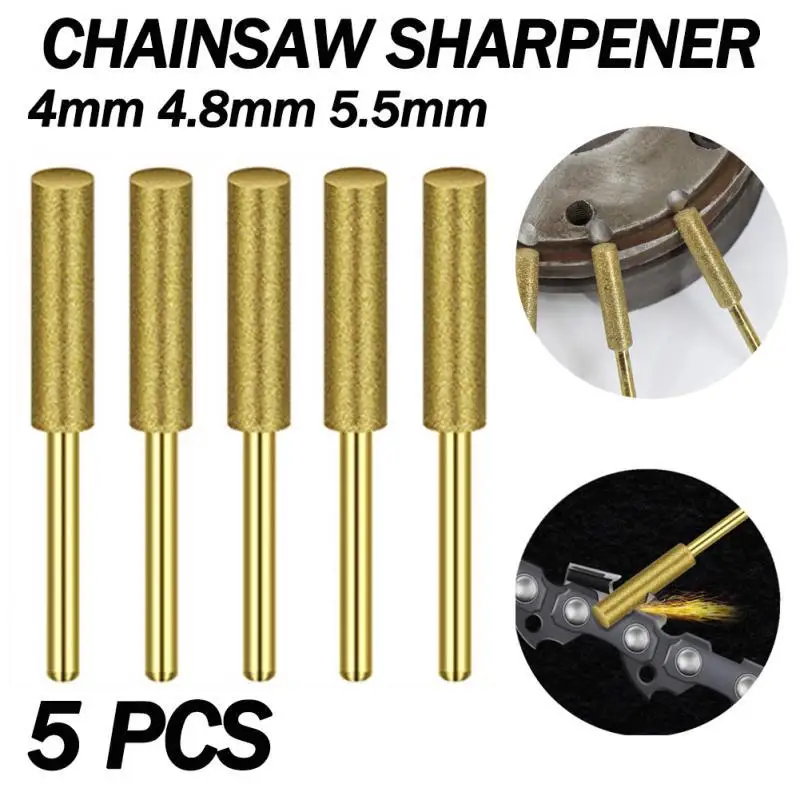 

Diamond Coated Cylindrical Burr 4.0mm 4.8mm Chainsaw Sharpener Stone File Chain Saw Sharpening Carving Grinding Abrasive