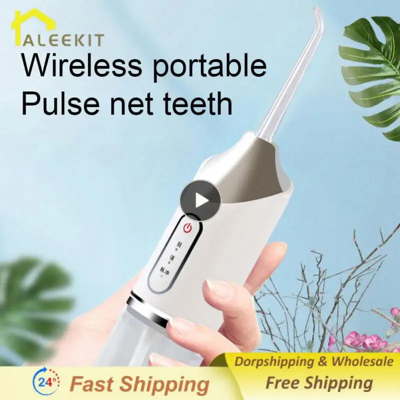 

New Oral Irrigator Water Flosser Portable Water Jet Pick Flosser Tooth Pick 4 Jet Tip 220ML Water Tank Teeth Whitening Cleaner