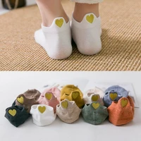 5 pairs lot fashion socks women 2021 new spring cotton color novelty girls cute heart embroidery casual funny ankle socks pack