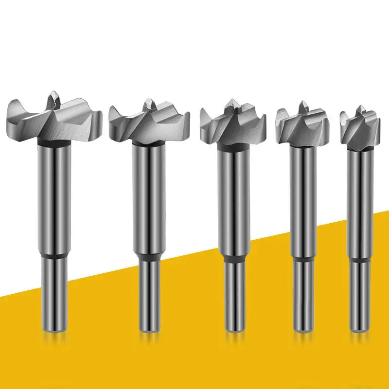 

1 Set 5PCS Woodworking Hole Opener High Carbon Steel Core Drill Bits Cutter Tools Plastic Plate Reaming Hinge Positioner
