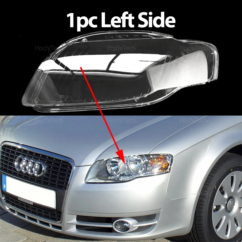 

Для Audi A4 B7 S4 RS4 2006 2007 2008, левая или правая фара, сменная прозрачная крышка корпуса фары