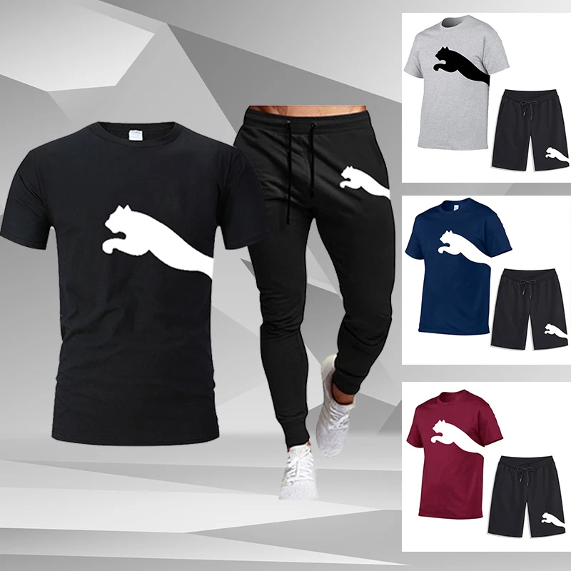 

Summer Mens Brand T-Shirts Sets Fashion Sportwears Streetwears Shorts +Tees Tracksuits Casual Outfits Male Cotton Shirts Suit