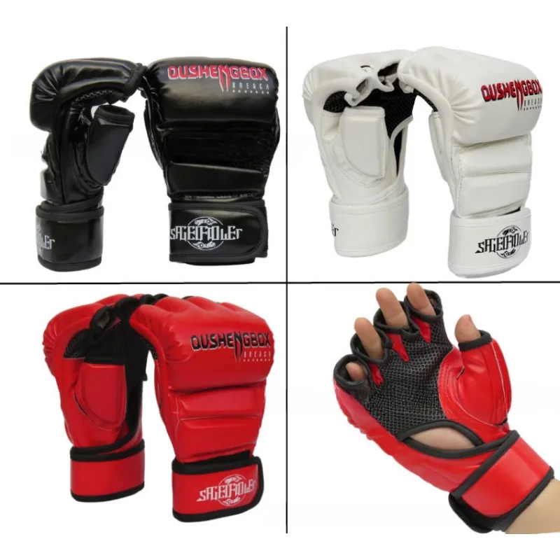 Боксерские Перчатки Унисекс Для ММА Искусственная Кожа На Половину Пальца Мешок