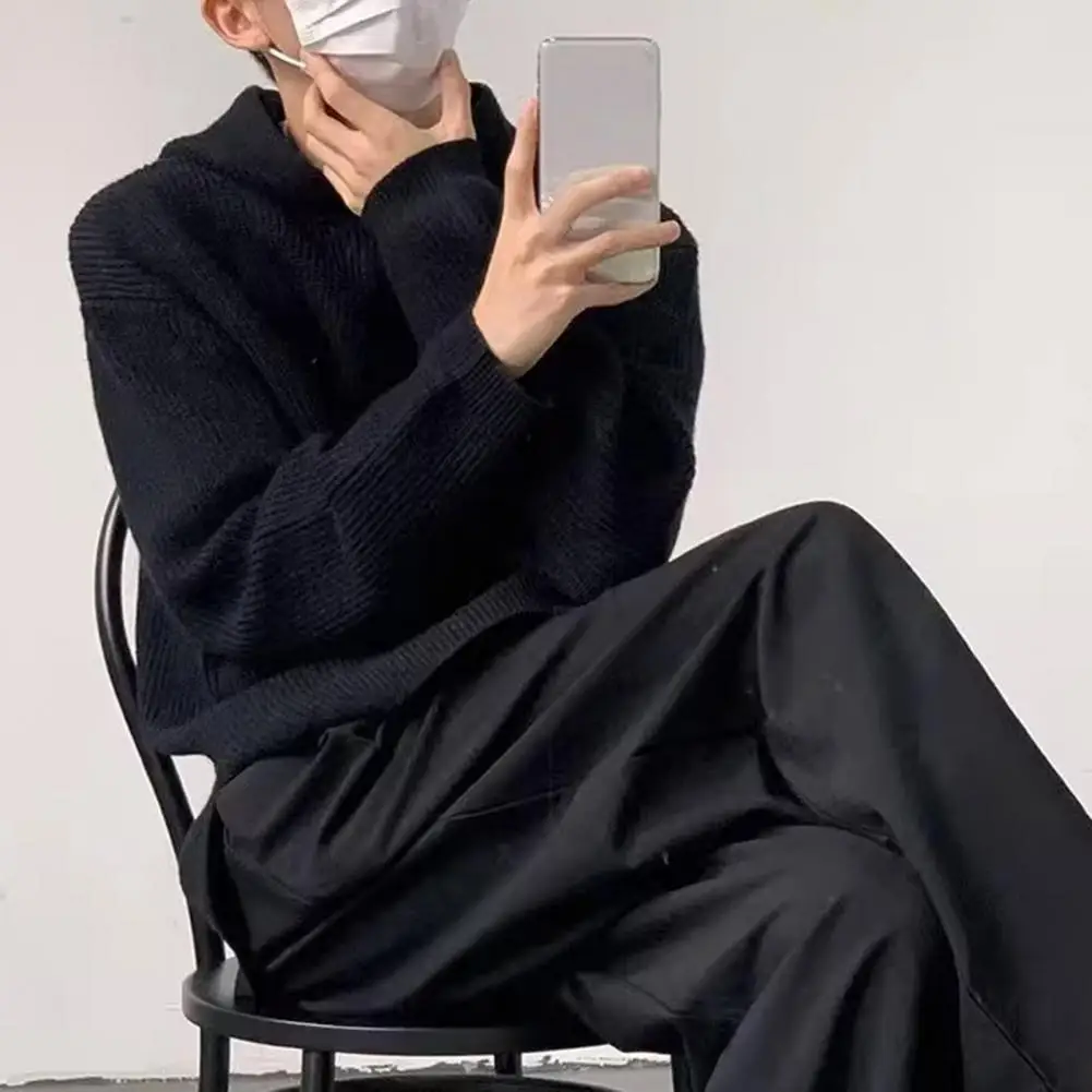 Худи мужское трикотажное средней длины с Боковым Разрезом