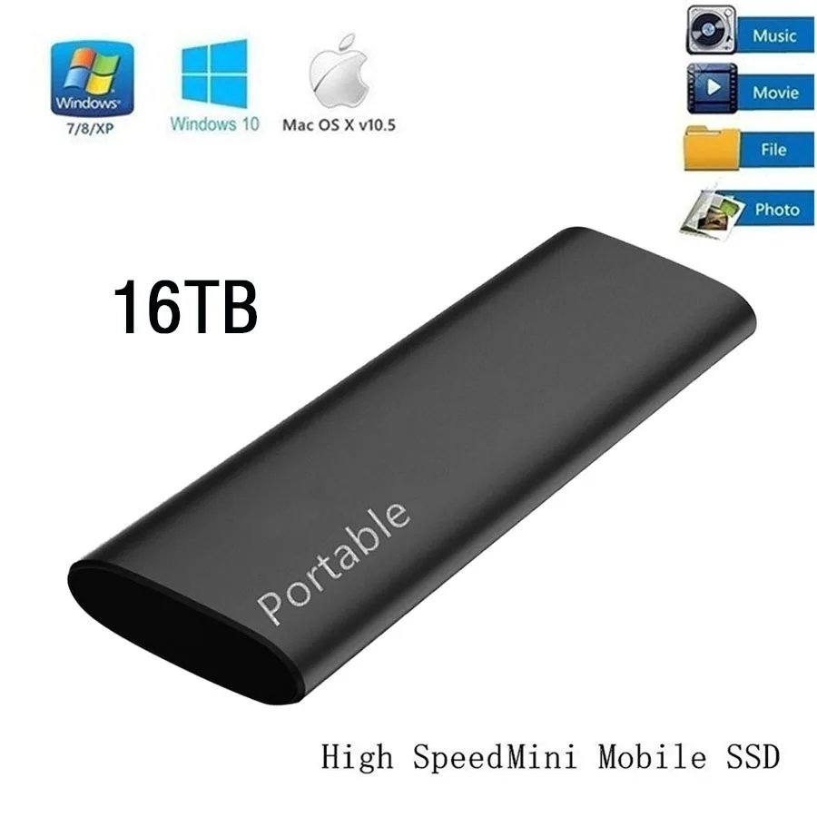 

Внешний Ssd-накопитель 16 ТБ, 8 ТБ, 1 ТБ, 2 ТБ, 4 ТБ, 1 ТБ, Hdd для ноутбука с Usb 3,1