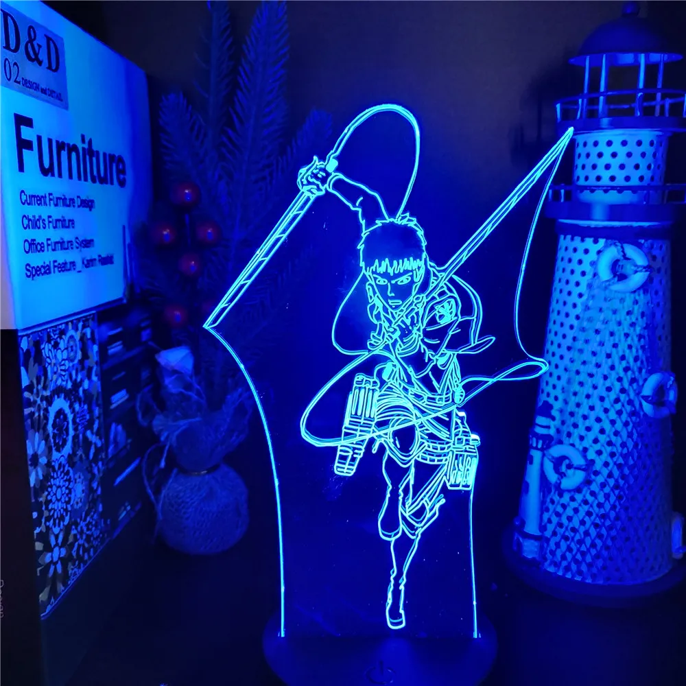 

Attack On Titan 3D Lamp Jean Kirschtein Running Manga Figure LED Night Light Home Decor Neon Lampe Lampara De Noche Dormitorio