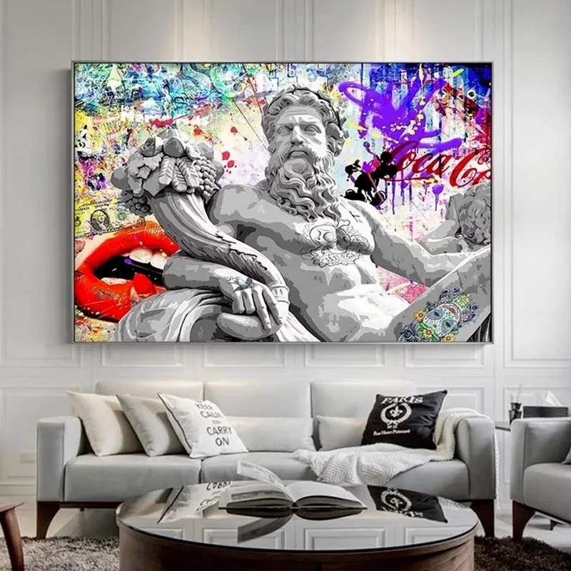 

Abstract Famous Artistic Plaster Statue Fashion Wall Art Canvas Painting Creative Poster Print for Living Room Studio Home Decor
