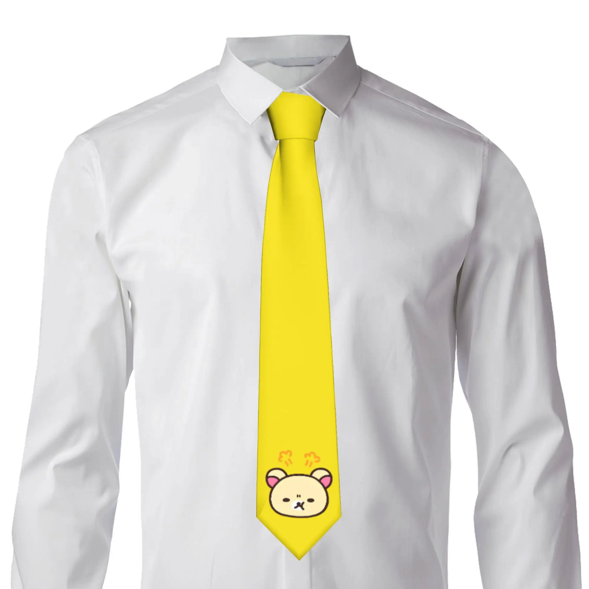 Фото Галстук Rilakkuma Angry Tie для косплея и вечеринок, мужской классический повседневный галстук, аксессуары, качественный галстук с принтом №3