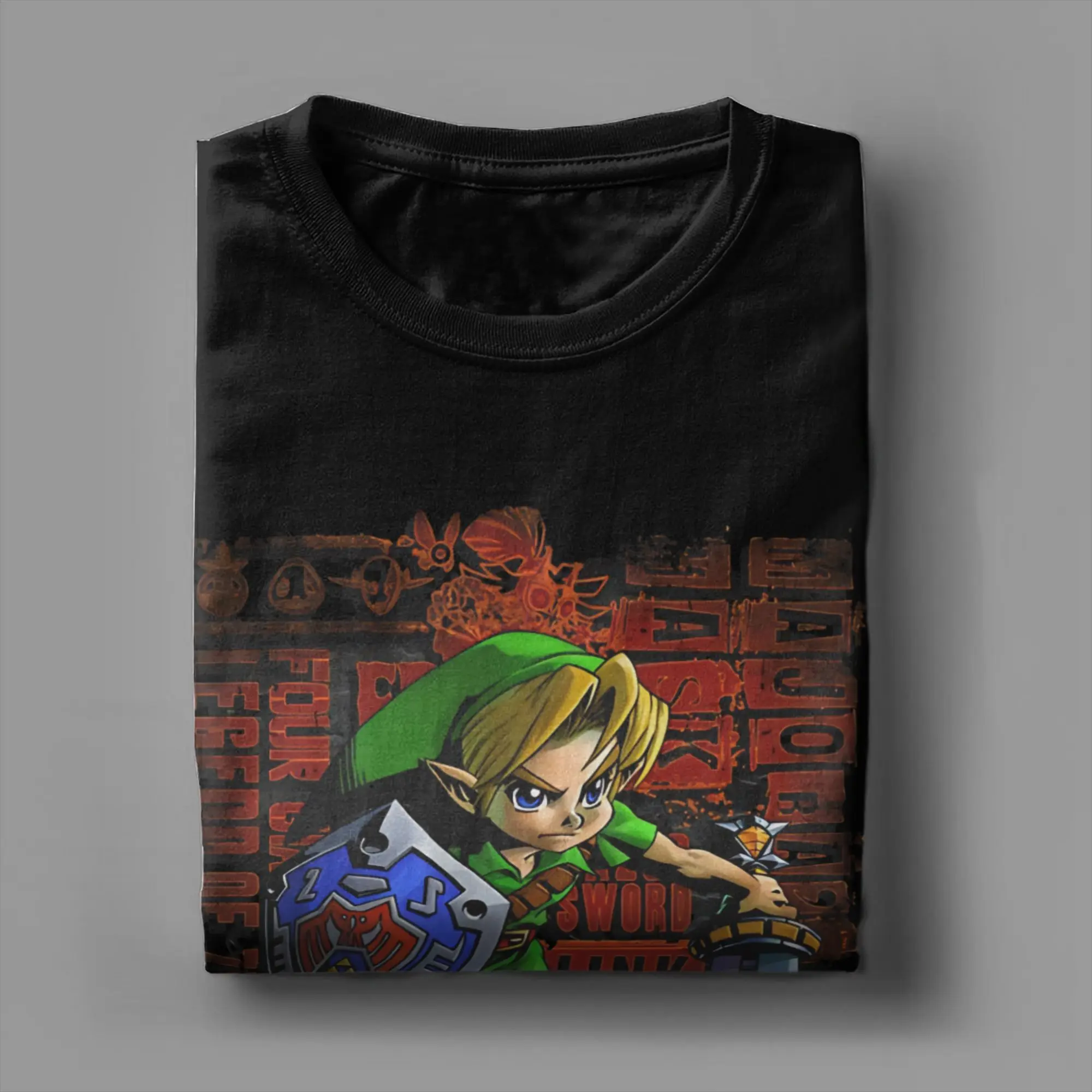Фото Футболки с изображением Маски Майоры и Линка из The Legend of Zelda для мужчин и женщин, креативные футболки с короткими рукавами и круглым воротником, 100% хлопок №5