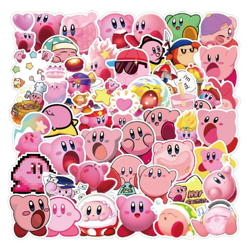 

50PCS Pink Pokemon Stickers Kirby Aesthetic Cartoon Anime Graffiti Pegatinas Suitcase Suitcase Guitar Waterproof Naklejki