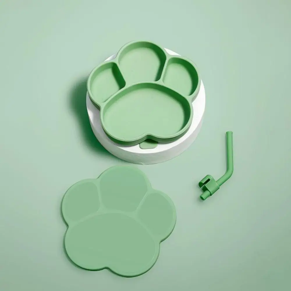 Набор силиконовой посуды кошачий коготь противоскользящая разделенная