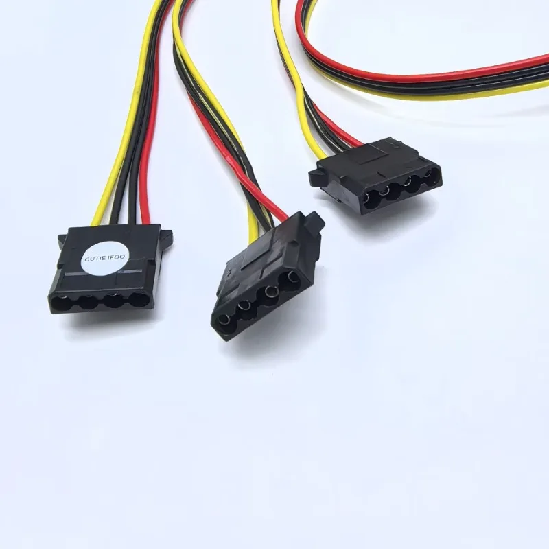 Фото Компьютер ATX 4-контактный IDE Molex HDD DVD кабель питания от одного до 3-портового разветвителя 1–3 удлинительный провод питания 16AWG №3