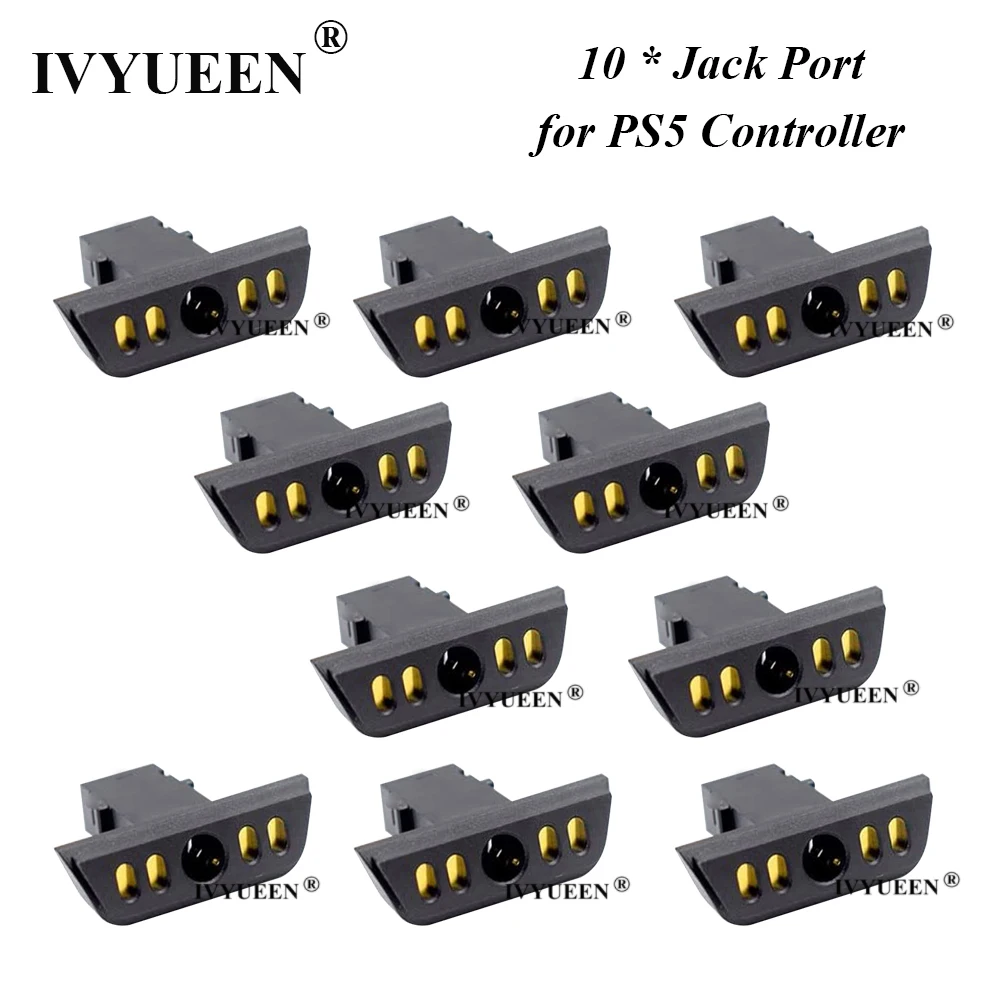 

IVYUEEN 10 PCS Earphone Socket for PlayStation 5 Dualsense PS5 Controller Headphone Headset Jack Port Connector Repair Parts