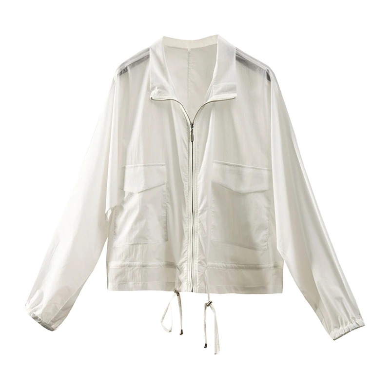 

Abrigos Mujer Invierno 2023 Polyamide Spandex Streetwear Thin (Summer) Outerwear & Coats Casaco Feminino Zipper
