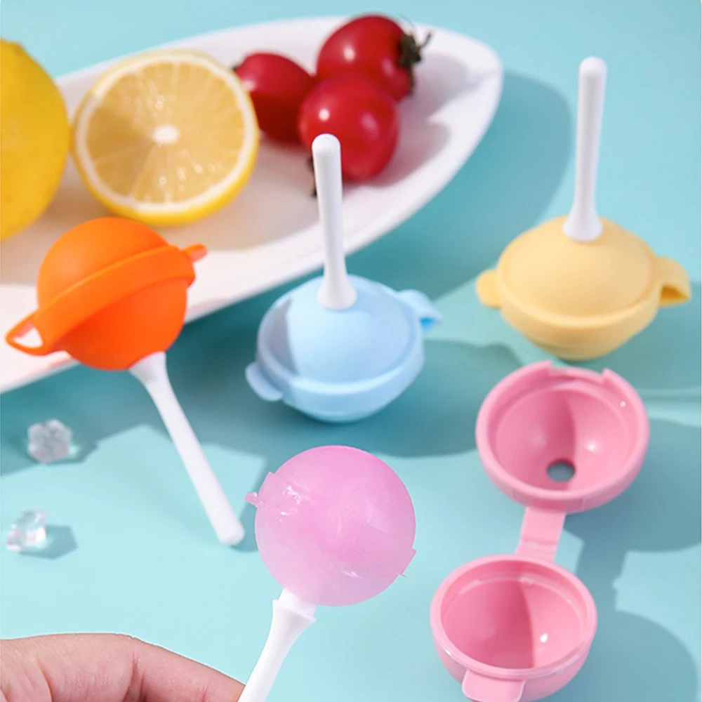 

Lollipop Ice Hockey Mold Silicone DIY Ice Ball Mold Creative Homemade Summer Ice Cream Mold Household Ice Cream Popsicle Molds