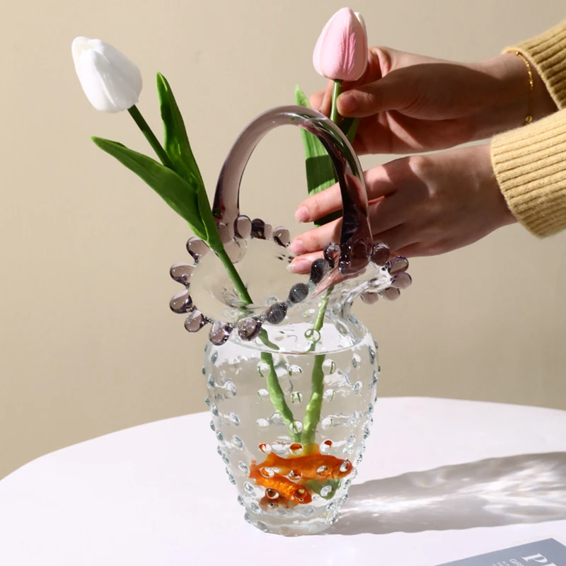 

Modern Glass Novelty Vase Table Decorative Terrarium Floor Large Vase Vertiplant Design Luxury Vaso Fiori Interior Decorations