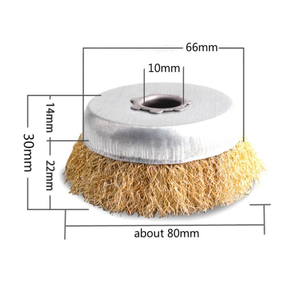 

M10/M16 Copper Plated Steel Wire Brush For Angle Grinder Derusting Deburring Polishing Silver/red Wire Brushes Rotation Tool