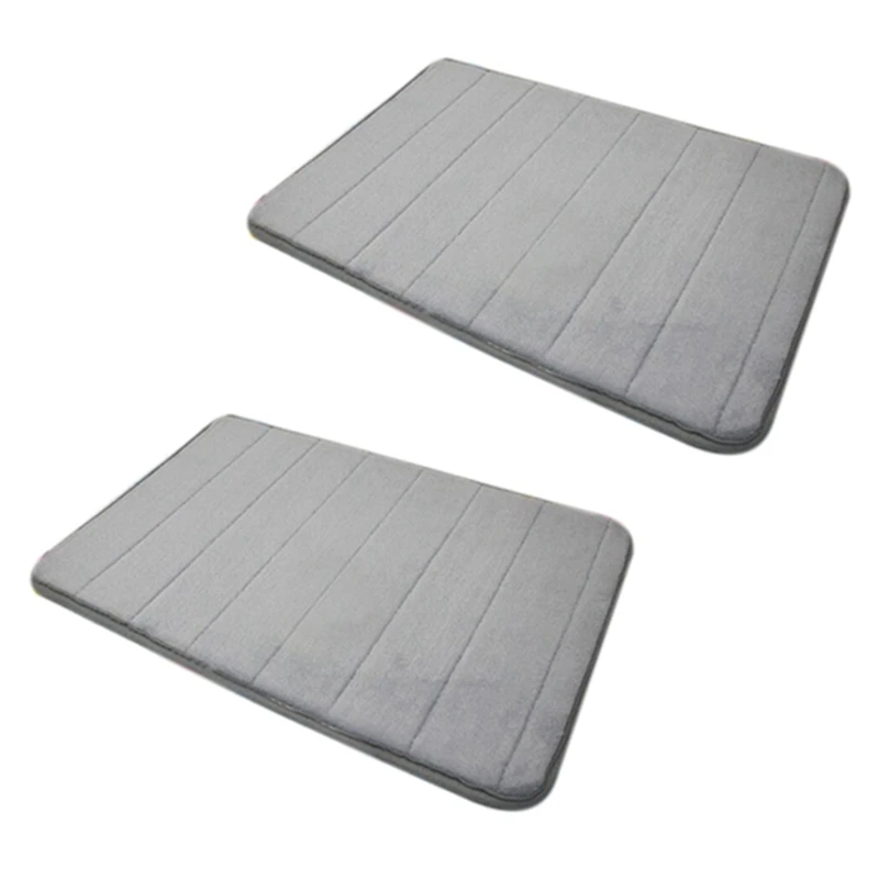 

2pcs 40 x 60 cm Bathroom Bath Mats (Grey)