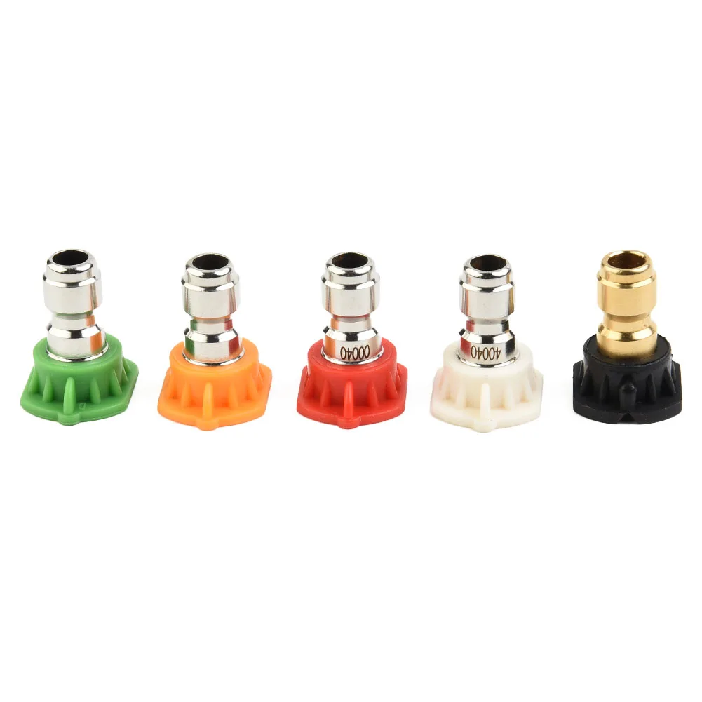 

5PCS 1/4inch Pressure Washer Spray Tips Nozzles High Power Kit Quick Connect Set Quick Connect Garden Watering Spray Nozzle