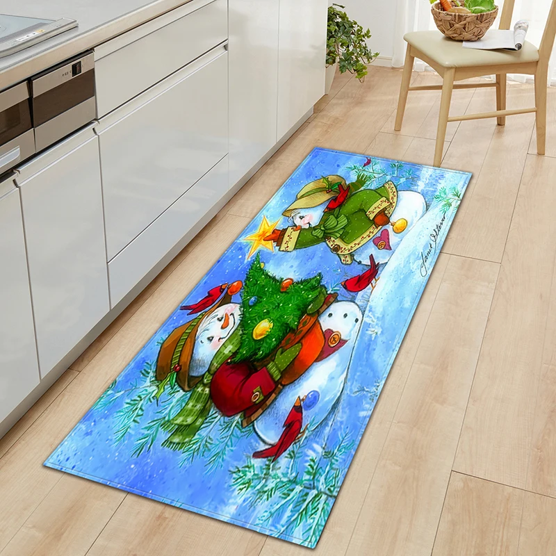 

Cartoon Christmas Floor Mat Non-slip Black Gold Chirstmas Elk Door Mat Rugs Carpets and Rugs Bathroom Mat Kitchen Mat 2 Styles