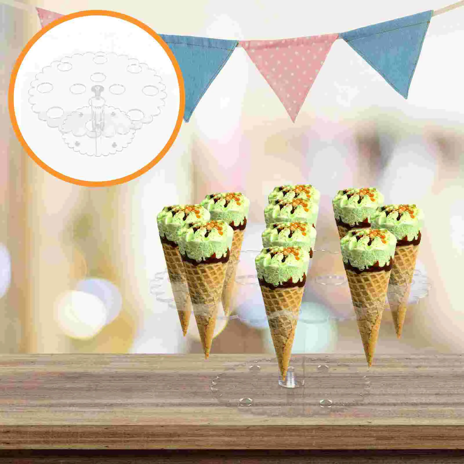 

Ice Cream Cone Stand Rack Sushi Hand Roll Display Stand for Birthday Party