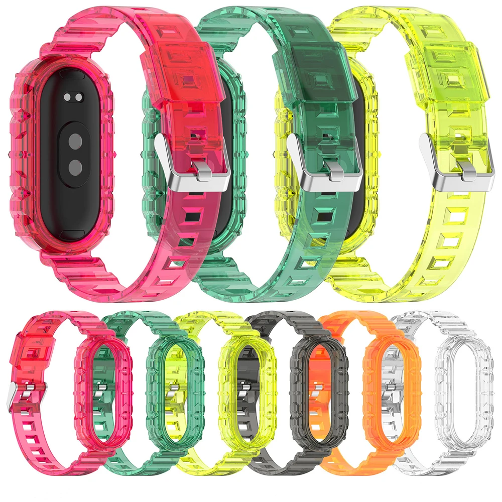 

Watchband For Xiaomi Mi Band 8 Strap Clasp Wrist Premium TPU One-piece Armor Protect Fitness Tracker Watchband Bracelet