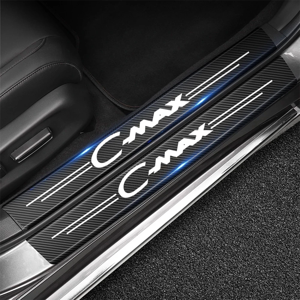 

4Pcs For Ford CMAX C MAX C-Max 2006 2007 2008 2009 2010 2011 2012 2013 - 2021 Car Door Threshold Sill Sticker Decal Protector