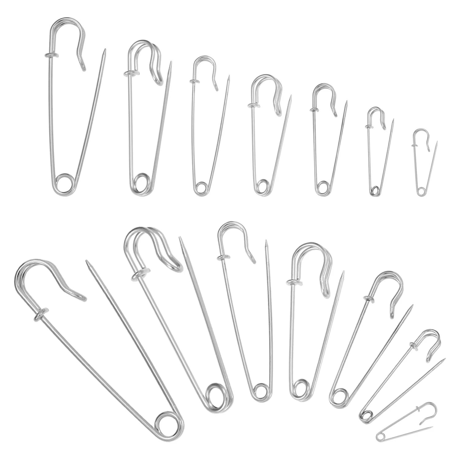 

20pcs/set Metal Safety Pins White K Multi Size Pins Clothes Sewing Bandana Brooch Craft DIY Sewing Tools Clothing Accessories