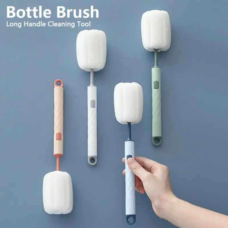 

New Bottle Brush Cleaning Sponge Brush Long Handle Baby Milk Bottle Cup Cleaning Professional Kitchen Cleaning Tool Accessories