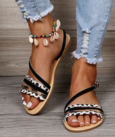 2022 women sandals woman summer fashion leopard snake pattern print ladies shoes hasp round head beach sandals large size 3543