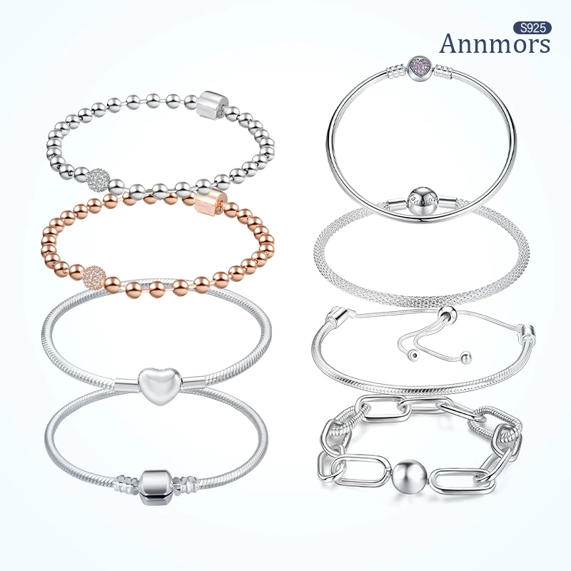 

Punk Silver Fits Pandora Me Bracelet Silver Plated Soft Bracelet Clasp Original Jewelry Hand Wrist 925 Christmas Woman Gifts