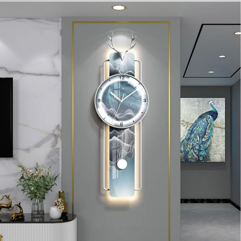 

Calendar Wall Clock Nordic Modern Design Clocks Living Room Large Silent Wall Clocks Fashion Light Luxury Luminous Clock Lamp