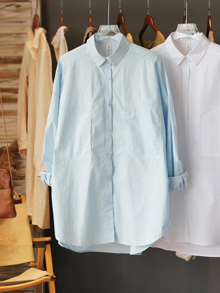 Осень 2024 модная повседневная художественная свободная рубашка больших размеров