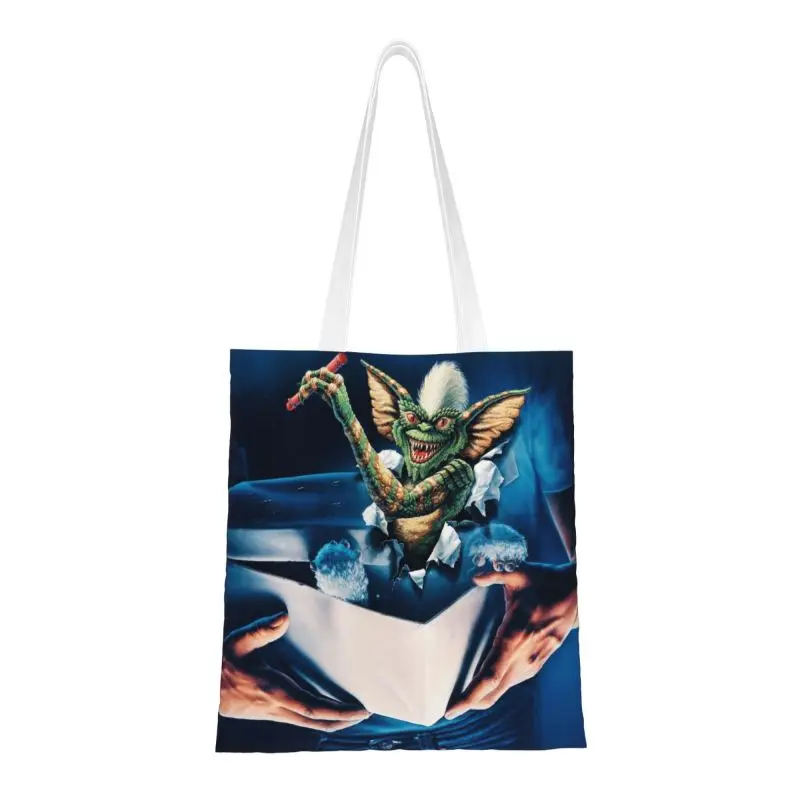 

Recycling Gremlin Shopping Bag Women Shoulder Canvas Tote Bag Washable Monster Gizmo Mogwai Movie Grocery Shopper Bags