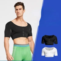 top body shaper chest muscle sculpting tight breast lifting back thin breathable corset vest with zipper new mens clothing