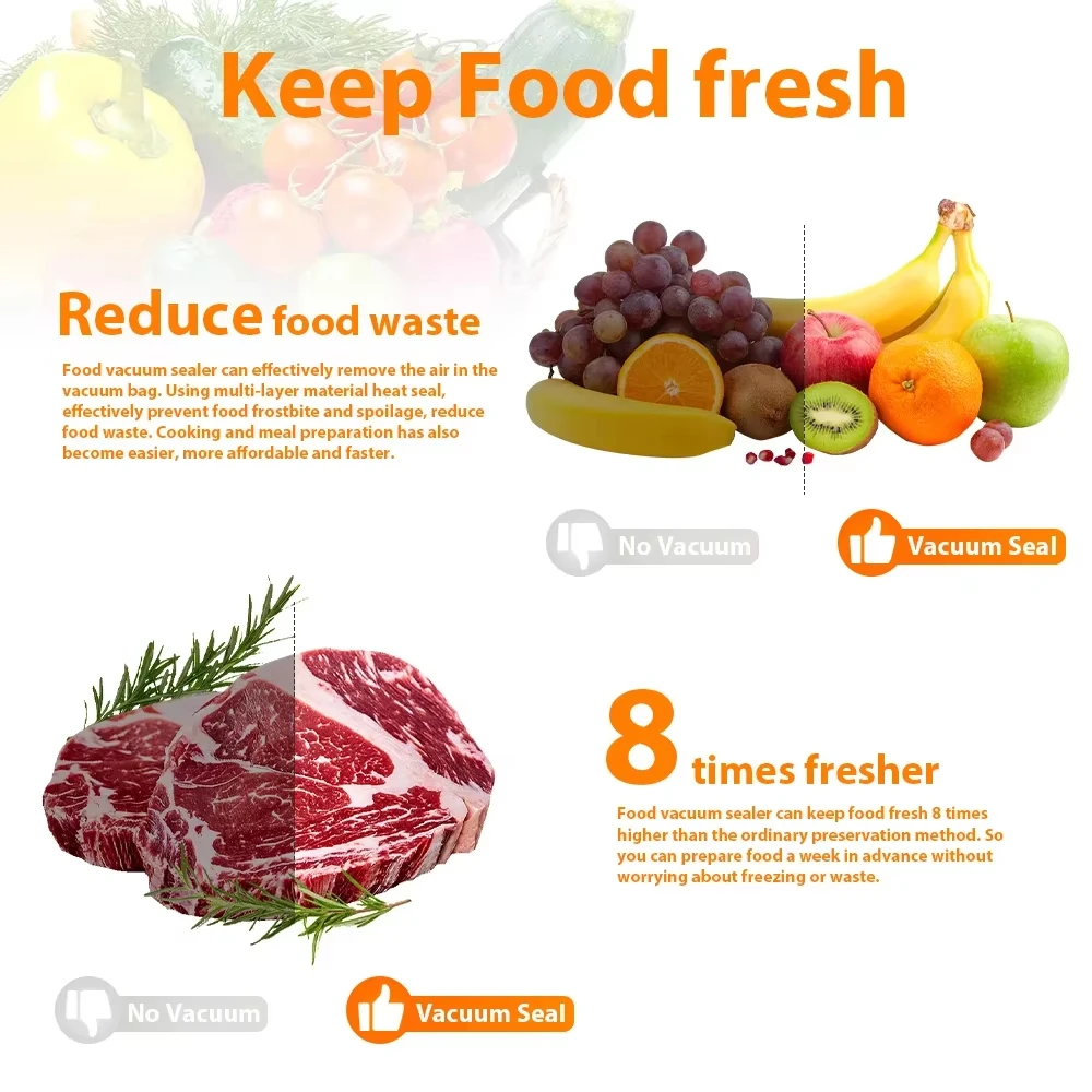 Автоматическая вакуумная упаковка для хранения продуктов питания с 10 шт.