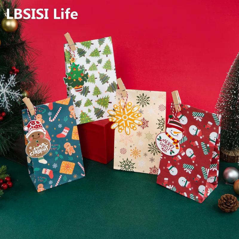 

LBSISI Life 24 шт. Рождественская Конфета Ручной работы с нугой, шоколадным печеньем, новогодвечерние, подарки для детей, Декор