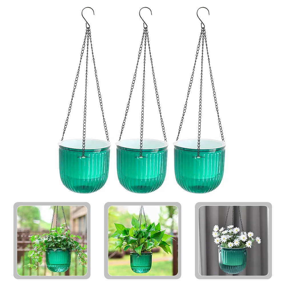 

3 Pcs Flowerpot Wall Hanging Planters Outdoor Container Small Plants Planting Containers Indoor Plastic Gardening Nursery