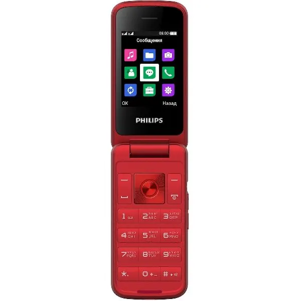 Мобильный телефон Philips Xenium E255 32Mb красный