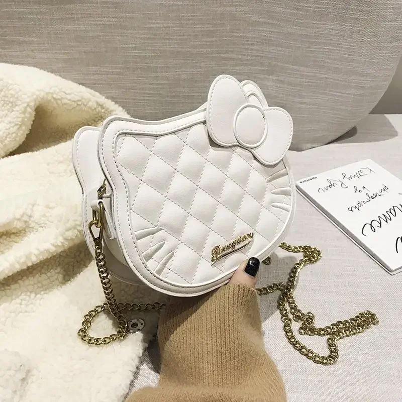 

Hello Kitty Anime Bag Sanrio Fashionable All-Match Rhombus Chain Bag Autumn and Winter Shoulder Crossbody Small Bag Women Bag