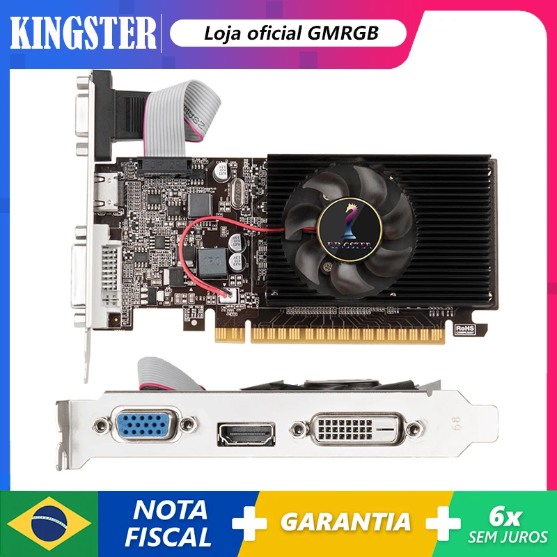 

GT610 Graphics Card 810MHZ DDR3 2GB Computer Graphics Card HD VGA DVI Interface Accessories for Computer Desktop Game