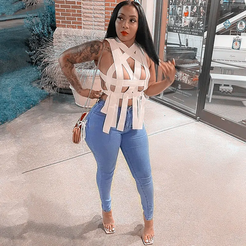 

Pencil New Jeans For Women Stretch Ripped Blue Black Skinny Denim Jean Pants 2022 Trendy Trouser Vaqueros Rotos Fashion Rope