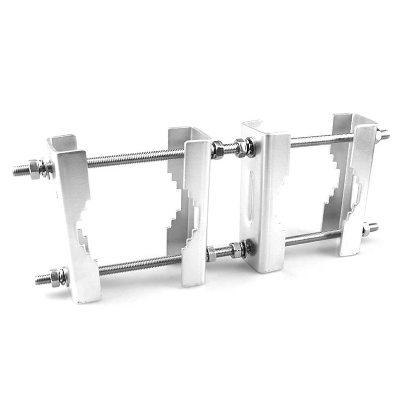 

1 Piece V Jaw Block Stainless Steel TV Double Antenna Pole Holder Kit Bracket Holder Silver