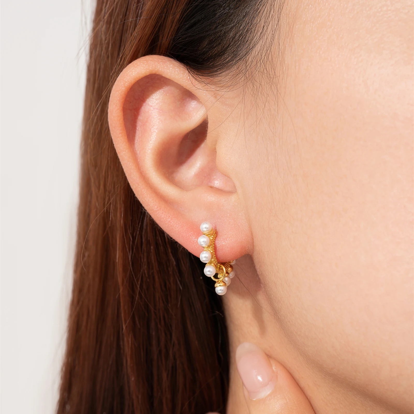 ANDYWEN стерлингового серебра 925 пробы с жемчугом обручи для пирсинга маленькие