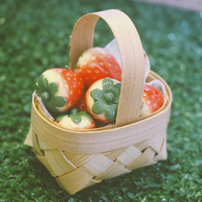 

1 шт., миниатюрная бамбуковая корзина для украшения кукольного домика, 1/12