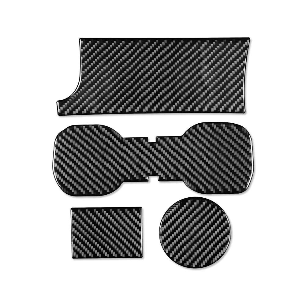 

4 Pcs Suitable For Toyota Takuma 15-22 Central Control Water Cup Holder Slot Pad Carbon Fiber Decorative Sticker Easy To Use