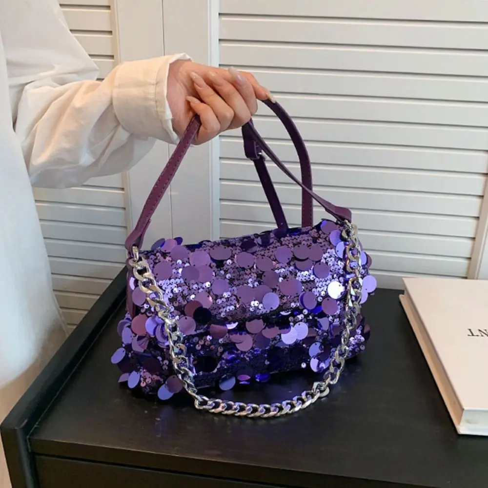 Блестящая вечерняя Банкетная сумка в стиле ретро Сумочка через плечо с цепью и